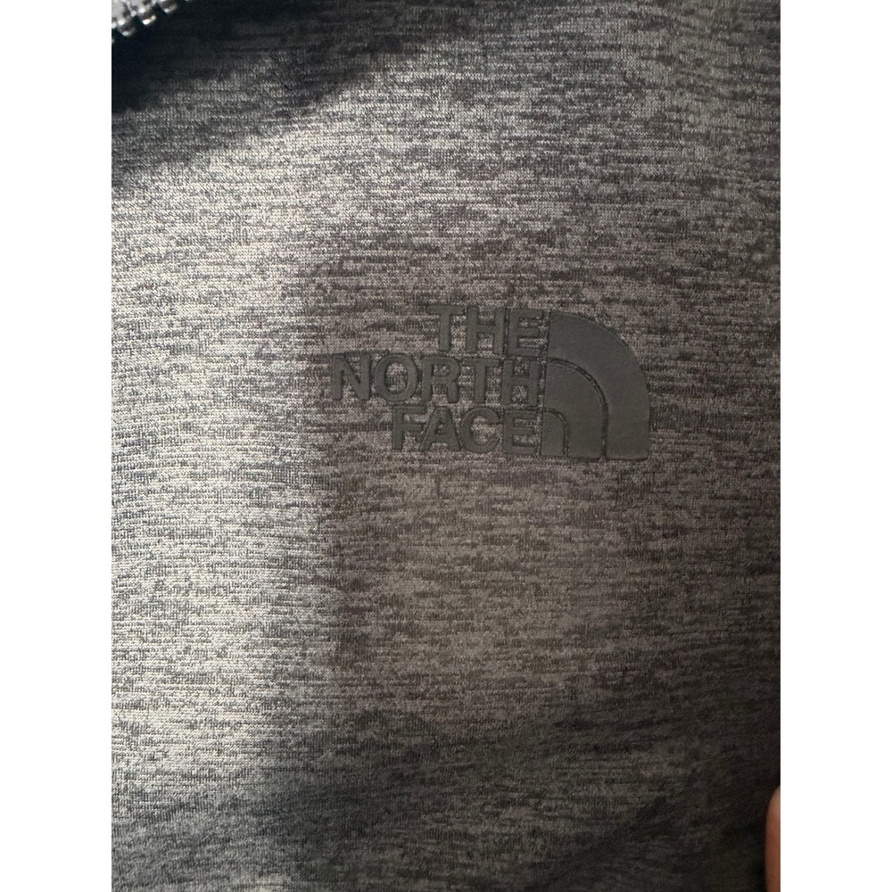 The North Face Mens XXL Full Zip Fleece Jacket Gray Heathered Mock Neck - Picture 2 of 7